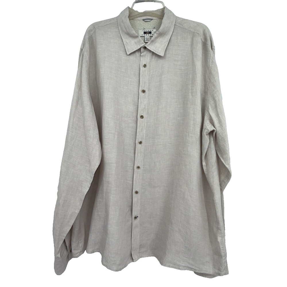 Joseph Abboud Men Ivory Linen Shirt 3XLT Vacation Travel Beach Summer‎ Cruise